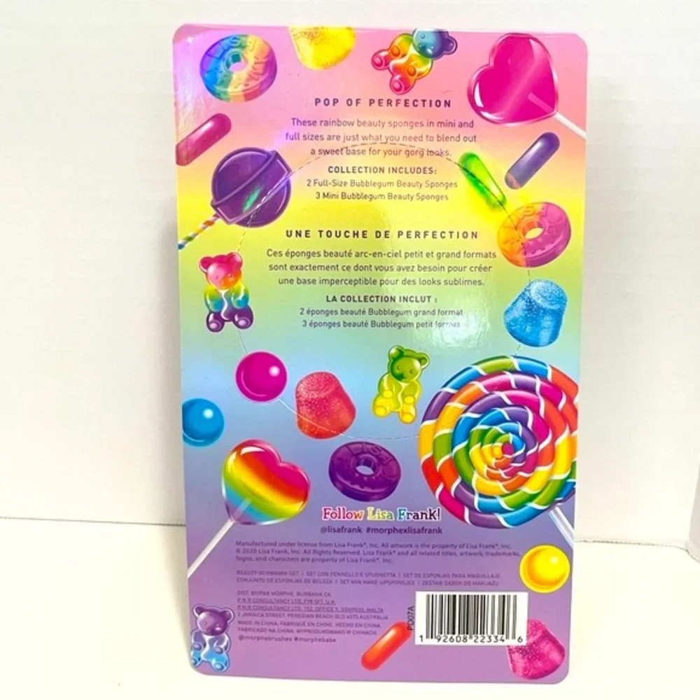 MORPHE X LISA FRANK TREAT ME SWEET 5-PIECE BEAUTY SPONGE SET POP OF PERFECTION